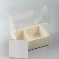 Коробка с PVC для цветов и десертов 26&times;18&times;30 см, желтый