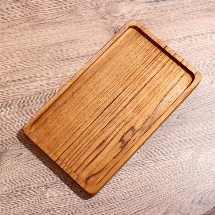 Блюдо 25х15х2 см, тиковое дерево