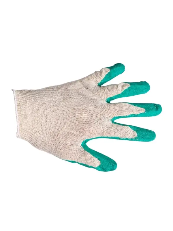 Перчатки садовые, хб, вязка 13 класс, размер 9, латексный облив, зелёные Перчатки садовые, хб, вязка 13 класс, размер 9, латексный облив, зелёные