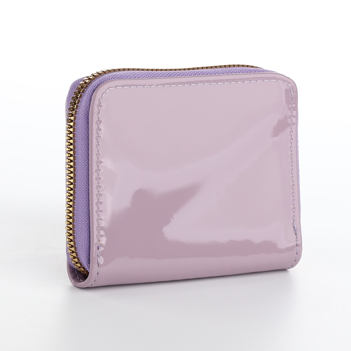 Кошелёк женский на молнии, лакированный, цвет сиреневый Кошелёк женский на молнии, лакированный, цвет сиреневый