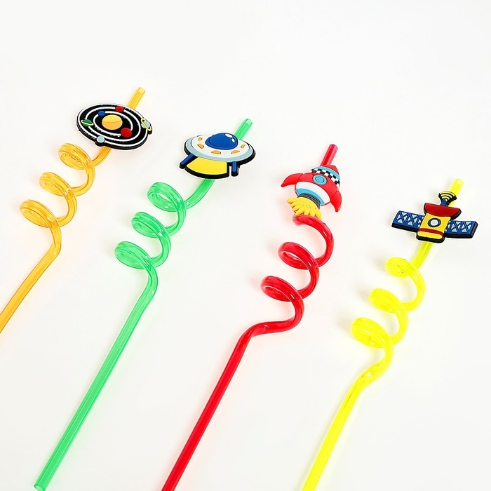 Трубочки для коктейля «Космос», в наборе 4 штуки Трубочки для коктейля «Космос», в наборе 4 штуки