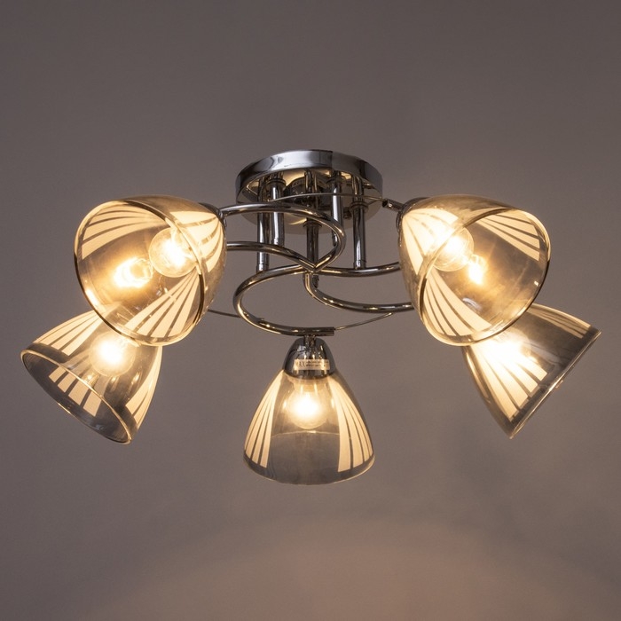 Люстра Люстра "Поли" 5х60Вт Е27 Хром 58х58х24см