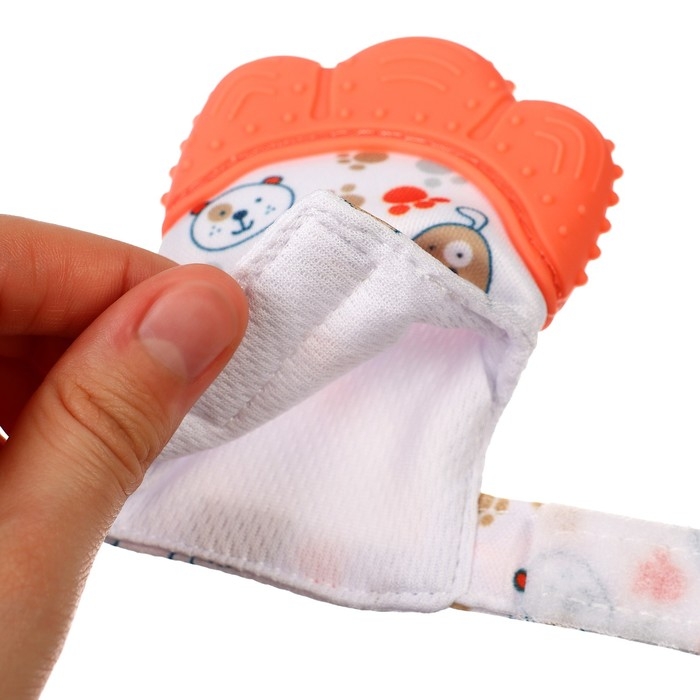 Прорезыватель-рукавичка «Собачки», цвет красный, Крошка Я