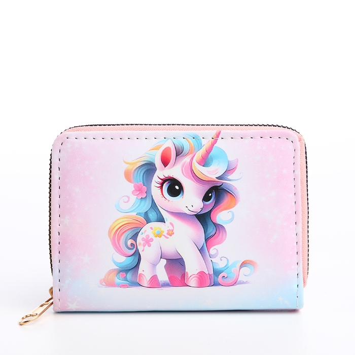 Кошелёк детский на молнии «Выбражулька», цвет розовый