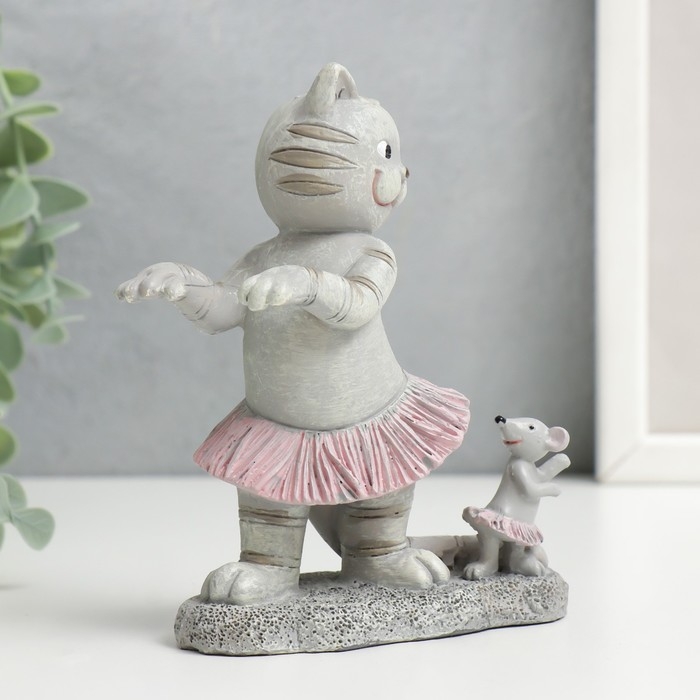 Сувенир полистоун Сувенир полистоун "Кот и мышка - гавайские танцы" 11,5х5х10,5 см