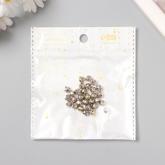 Набор декора для творчества металл "Серебро" d=0,6 см набор 30 шт