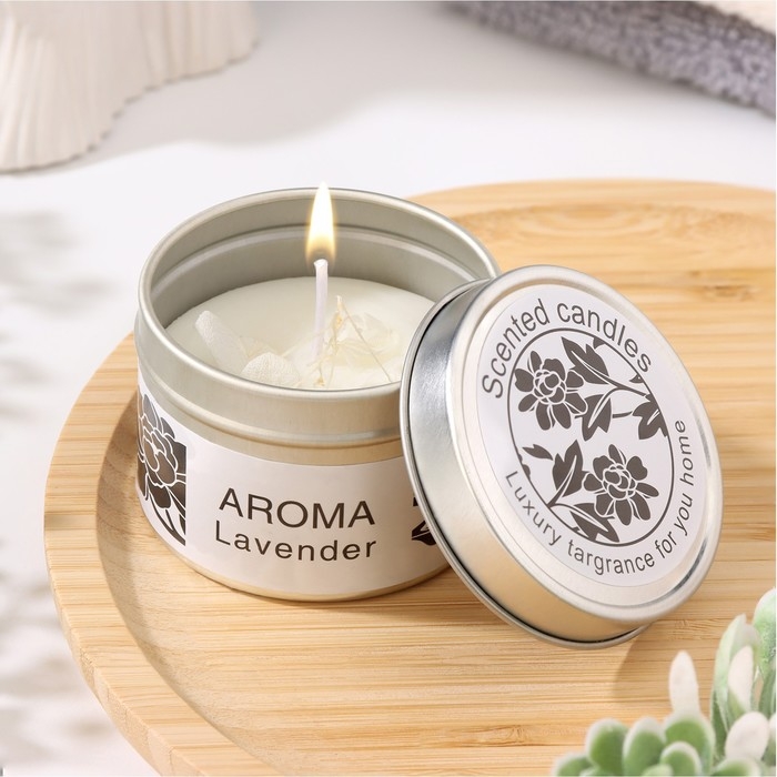 Свеча ароматическая в банке, море, цветы, 4,5х6 см, МИКС Свеча ароматическая в банке, море, цветы, 4,5х6 см, МИКС