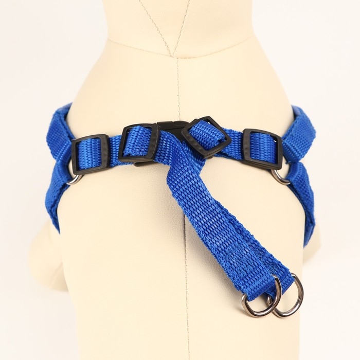 Шлейка Шлейка "Комфорт" комбинированная, 1,5 см, ОШ 36-50 см, ОГ 40-55 см, синяя