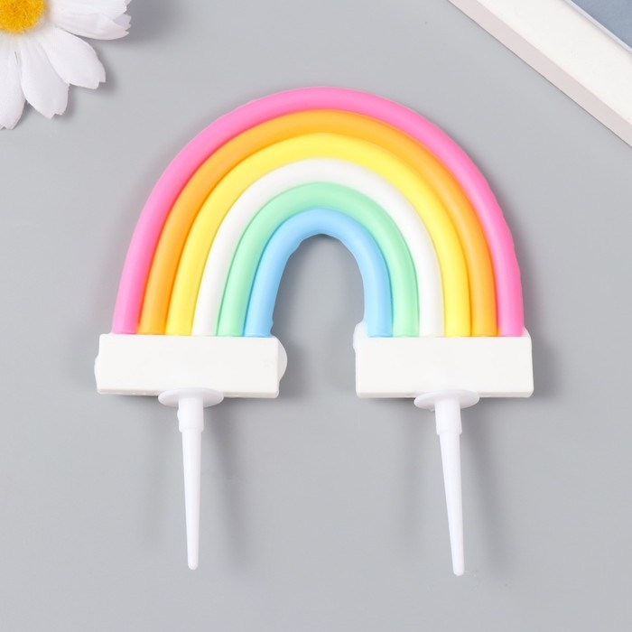 Декор для творчества пластик Декор для творчества пластик "Радуга в облаках со звёздами" 7 см