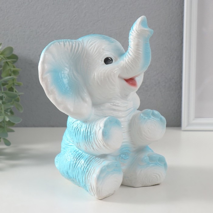 Копилка Копилка "Слоненок" голубой, высота 19 см, ширина 15 см, длина 13 см