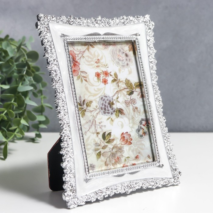 Фоторамка 10х15 см Фоторамка 10х15 см "Розы" перламутр 19,7х15х1 см