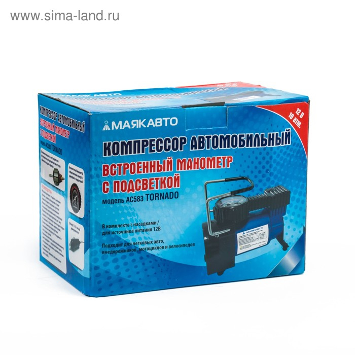 Компрессор автомобильный МАЯКАВТО АС-583ма c подсветкой манометра, 14 А, 35 л/мин, 12 В, 10 Атм/150PSI Компрессор автомобильный МАЯКАВТО АС-583ма c подсветкой манометра, 14 А, 35 л/мин, 12 В, 10 Атм/150PSI