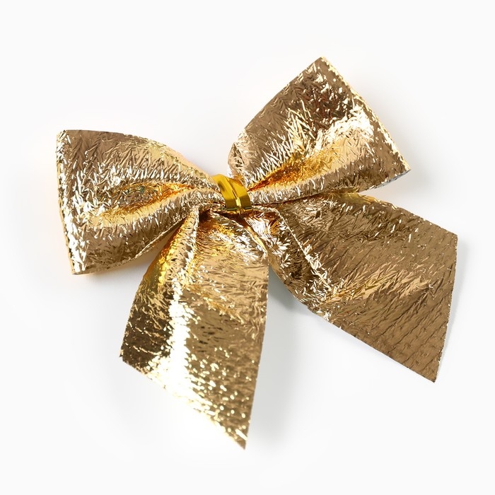 Ёлочные игрушки новогодние «Бантики», на Новый год, цвет золотой Ёлочные игрушки новогодние «Бантики», на Новый год, цвет золотой
