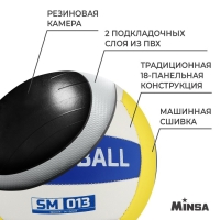 Волейбольный мяч MINSA SM 013, машинная сшивка, 18 панелей, р. 5, PVC