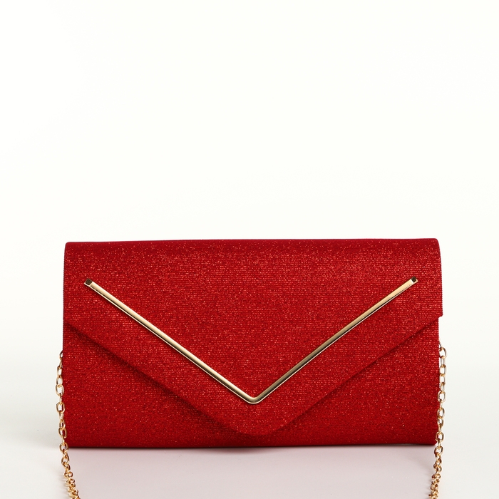 Сумка-клатч на магните, цвет красный