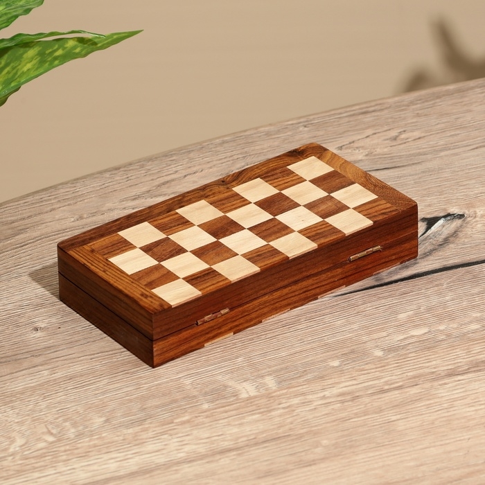 Игра настольная 2в1 (шахматы + бэкгэммон), доска 20х20 см, дерево шишам Игра настольная 2в1 (шахматы + бэкгэммон), доска 20х20 см, дерево шишам