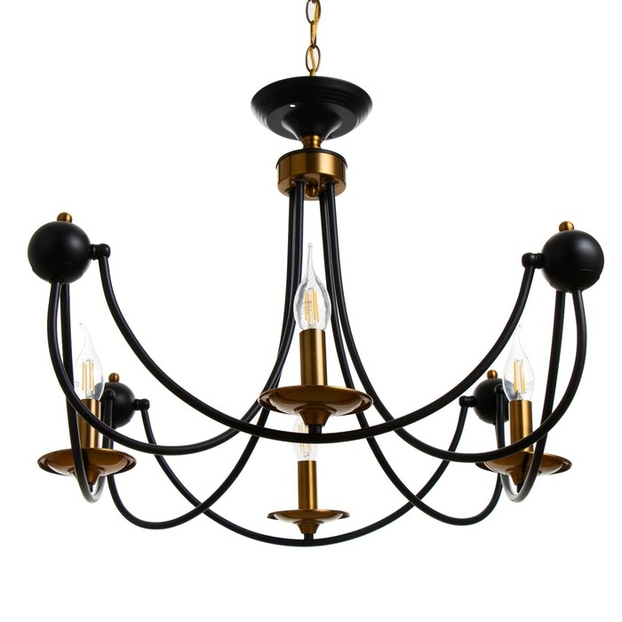 Люстра Люстра "Фломи" 4хЕ14 40Вт черно-золотой 60х73х60 см BayerLux