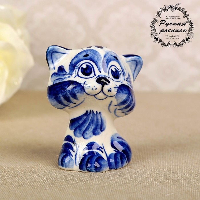 Сувенир «Кот Гав», 6 см, гжель Сувенир «Кот Гав», 6 см, гжель