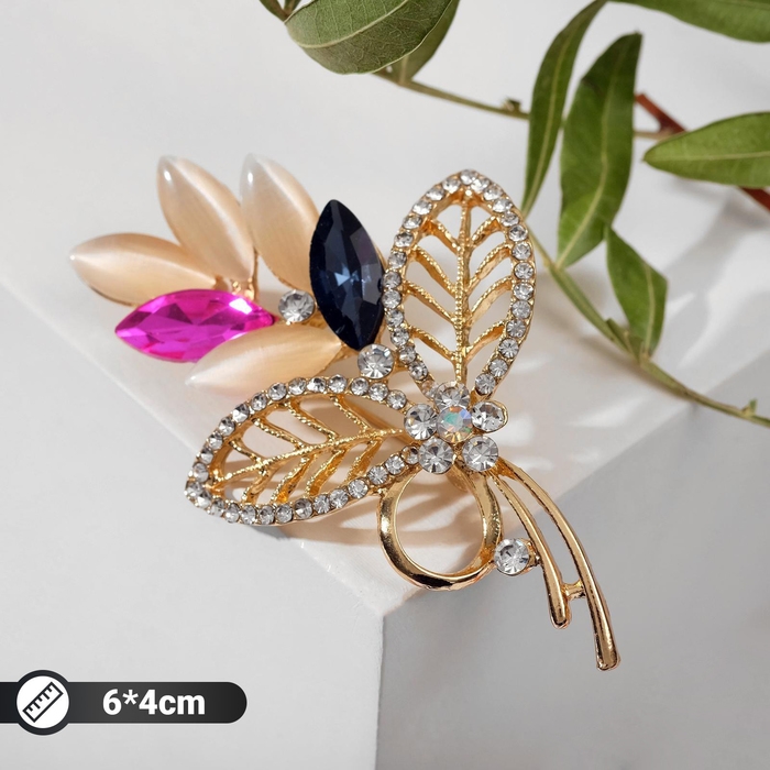 Брошь «Букетик», цветная в золоте Брошь «Букетик», цветная в золоте