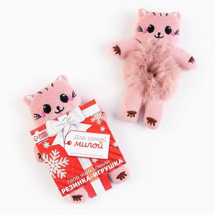 Резинка для волос новогодняя «Для самой милой» на Новый год, котик, 1 шт, d = 7,5 см Резинка для волос новогодняя «Для самой милой» на Новый год, котик, 1 шт, d = 7,5 см