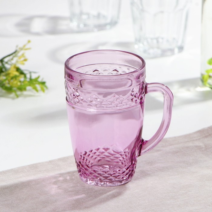 Кружка стеклянная, 400 мл, цвет и текстура МИКС Кружка стеклянная, 400 мл, цвет и текстура МИКС