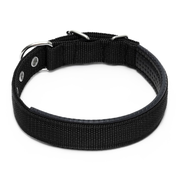 Ошейник Ошейник "Комфорт" комбинированный (полиэстер, искусственная кожа), 58 х 3 см, ОШ 45-52 см, чёрный 60