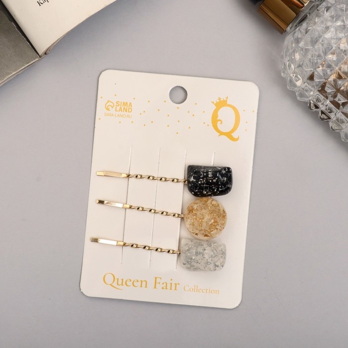 Невидимка для волос  Невидимка для волос "Сильва" (набор 3 шт) 5,5 см