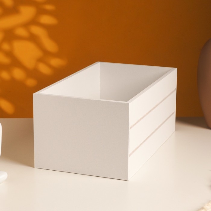 Кашпо деревянное 25х14х11 см белый Кашпо деревянное 25х14х11 см белый