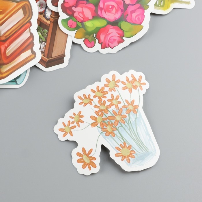 Наклейки пластик Наклейки пластик "Букеты" набор 60 шт 10х12 см