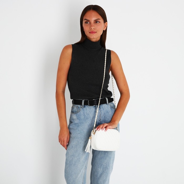 Сумка кросс-боди на молнии, цвет белый Сумка кросс-боди на молнии, цвет белый