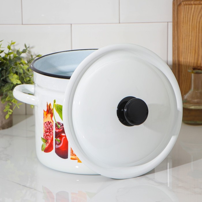 Кастрюля эмалированная цилиндрическая, 7 л, деколь МИКС Кастрюля эмалированная цилиндрическая, 7 л, деколь МИКС