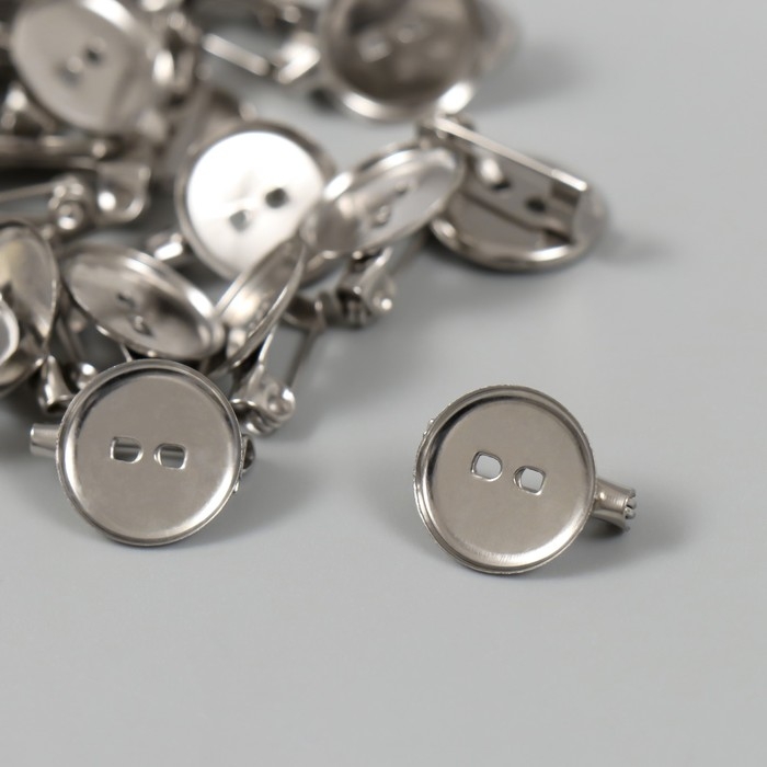 Основа для творчества металл Основа для творчества металл "Значок с булавкой" набор 30 шт 1х1х0,6 см