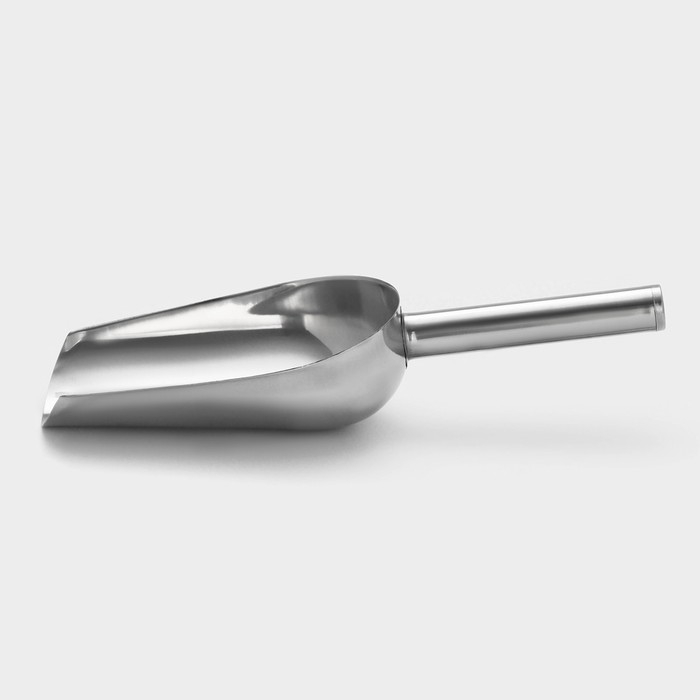 Совок из нержавеющей стали для льда и сыпучих продуктов, 260 мл, 24×9 см, цвет хромированный Совок из нержавеющей стали для льда и сыпучих продуктов, 260 мл, 24×9 см, цвет хромированный