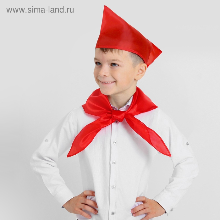 Набор пионера: галстук, пилотка, цвет красный Набор пионера: галстук, пилотка, цвет красный