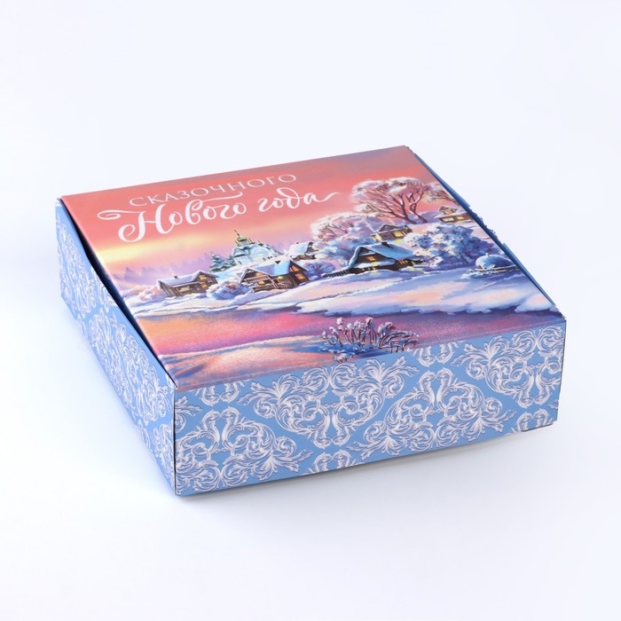 Подарочная коробка новогодняя складная «Зимняя сказка», 16.5 × 16,5 × 5 см Подарочная коробка новогодняя складная «Зимняя сказка», 16.5 × 16,5 × 5 см