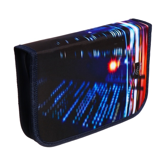 Пенал 1 секция 140 х 210 х 40 мм, откидной карман и косметичка, тканевый, Calligrata TOP Content Пенал 1 секция 140 х 210 х 40 мм, откидной карман и косметичка, тканевый, Calligrata TOP Content "Мото"