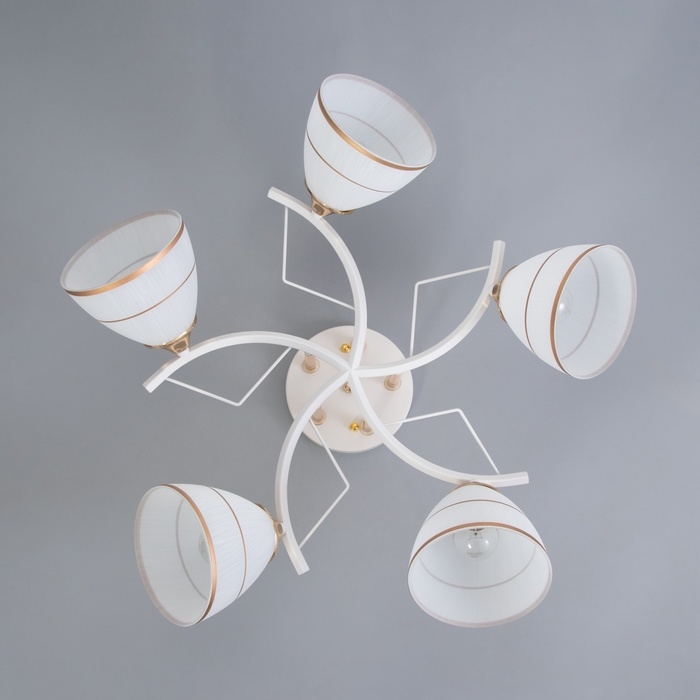 Люстра Люстра "Аделла" 5хЕ27 40Вт бело-золотой 65х65х26 см BayerLux