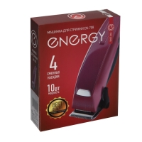 Машинка для стрижки ENERGY  EN-708, 10 Вт, 3/6/9/12 мм, нерж. сталь, 220 В, красно-чёрная