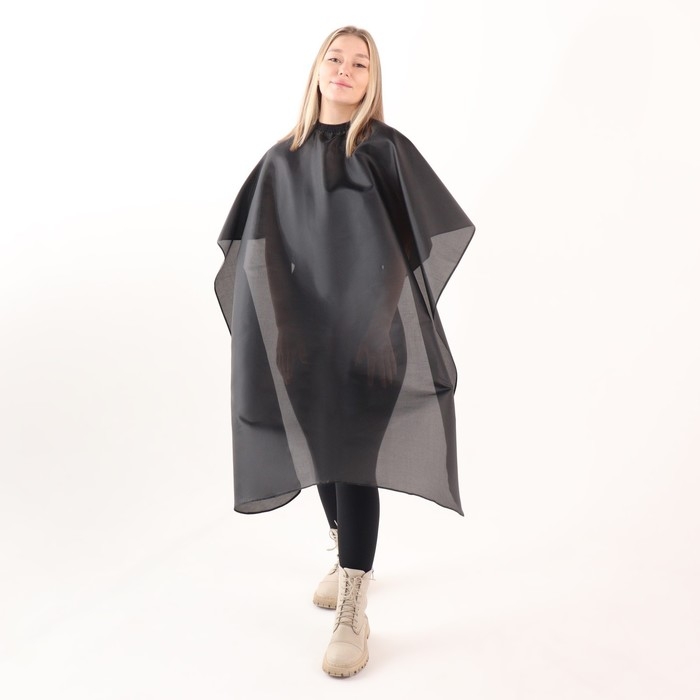 Пеньюар парикмахерский, с крючком, цвет чёрный Пеньюар парикмахерский, с крючком, цвет чёрный