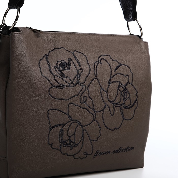 Сумка женская Сумка женская "Золотой Дождь" на молнии, цвет коричневый/чёрный