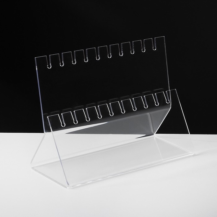 Подставка под серёжки на 10 пар, 2 ряда, 16×6,5×11, оргстекло 2 мм, В ЗАЩИТНОЙ ПЛЁНКЕ Подставка под серёжки на 10 пар, 2 ряда, 16×6,5×11, оргстекло 2 мм, В ЗАЩИТНОЙ ПЛЁНКЕ