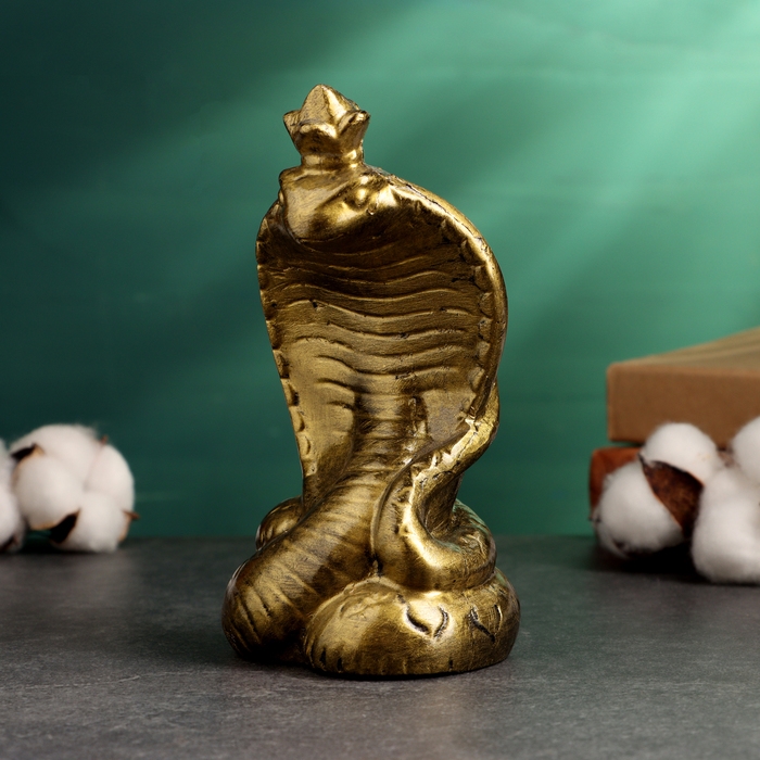 Фигура Фигура "Змея с короной" старое золото, 8 х 16,5 см