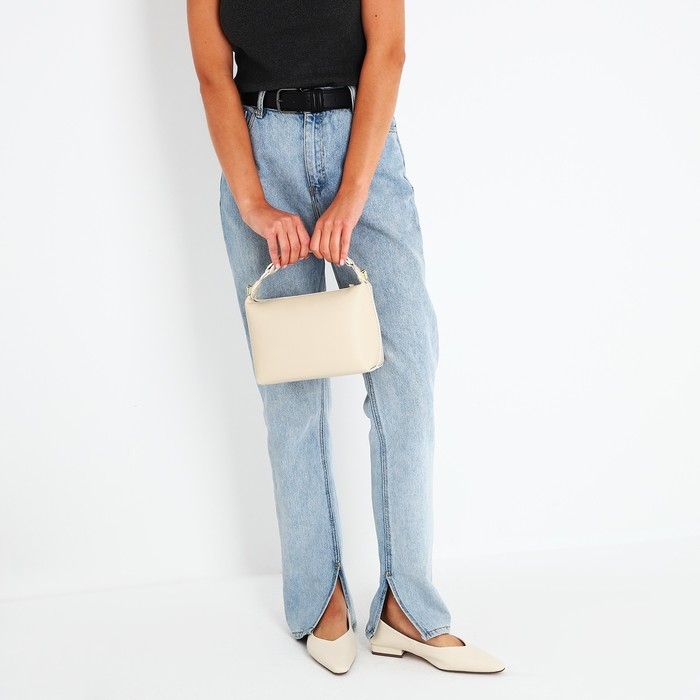 Сумка-багет на молнии, цвет бежевый Сумка-багет на молнии, цвет бежевый