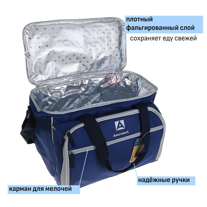 Термосумка  Термосумка "Арктика", с набором посуды для пикника на 6 человек, 22 л, 40 х 29.5 х 31 см