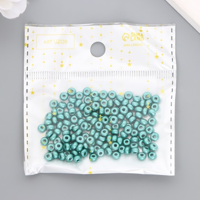 Бисер стекло 6/0  Бисер стекло 6/0 "Металлик. Тёмно-бирюзовый" 10 гр