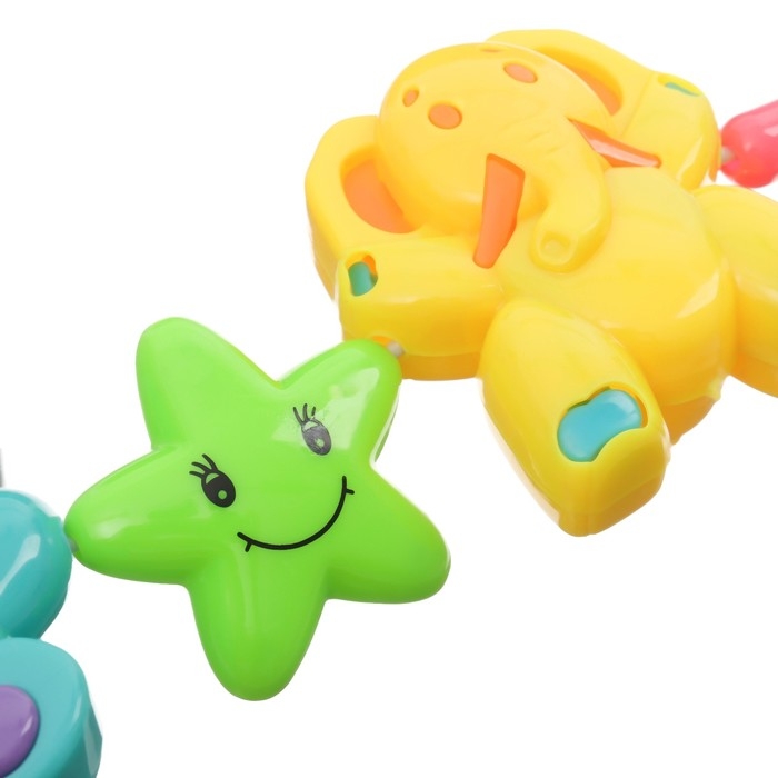 Растяжка на коляску/кроватку «Мишка, звезда, слоник», 3 игрушки, Крошка Я Растяжка на коляску/кроватку «Мишка, звезда, слоник», 3 игрушки, Крошка Я