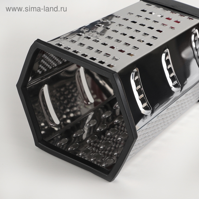 Тёрка шестигранная Доляна «Нео», 14×12×22 см, прорезиненное дно, цвет чёрный, красный Тёрка шестигранная Доляна «Нео», 14×12×22 см, прорезиненное дно, цвет чёрный, красный