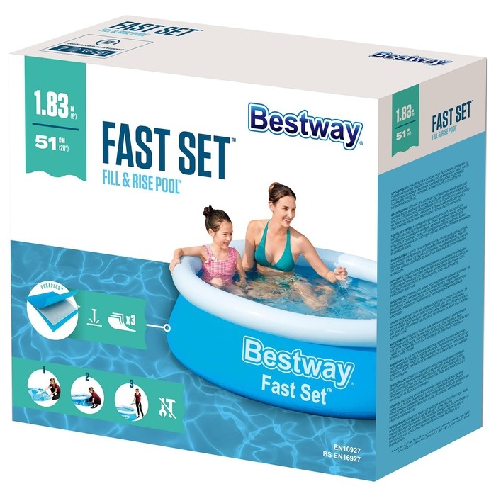 Бассейн надувной Fast Set, 183 x 51 см, 57392 Bestway Бассейн надувной Fast Set, 183 x 51 см, 57392 Bestway