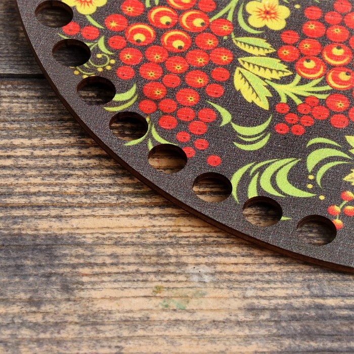 Заготовка для вязания Заготовка для вязания "Хохлома", донышко фанера 3 мм, 20 см, d=9мм