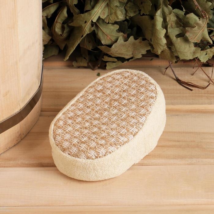 Мочалка банная Мочалка банная "Объемный овал", крапива